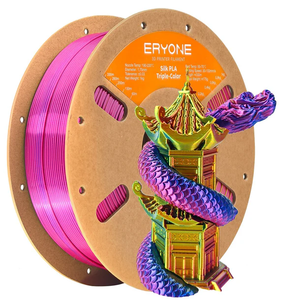 silk triple red & yellow & blue