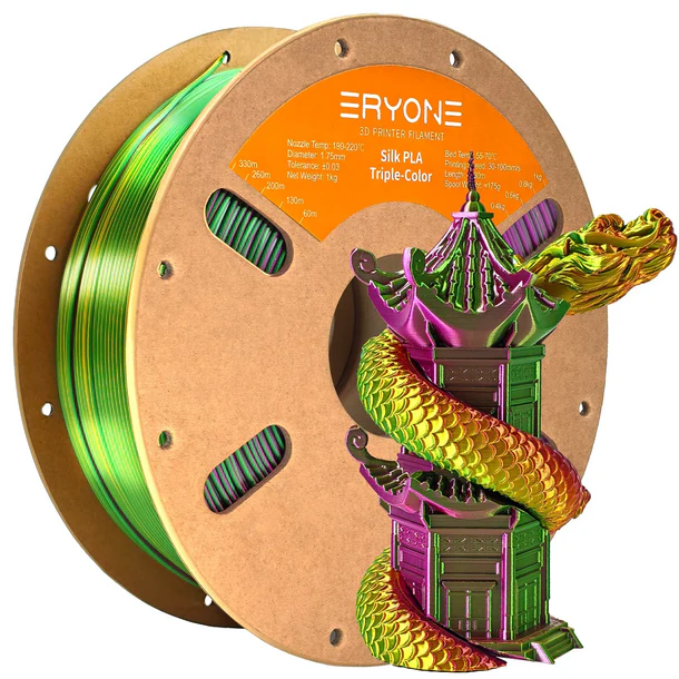 silk triple gold & green & purple